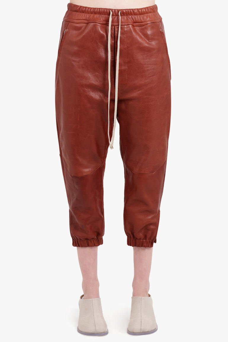 RICK OWENS RTW Cropped Track Pant |  Henna