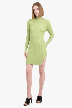 JACQUEMUS RTW LA ROBE PIGOLO RIB KNIT DRESS | APPLE GREEN