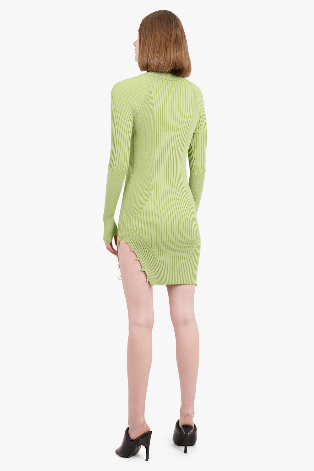 LA ROBE PIGOLO RIB KNIT DRESS APPLE GREEN