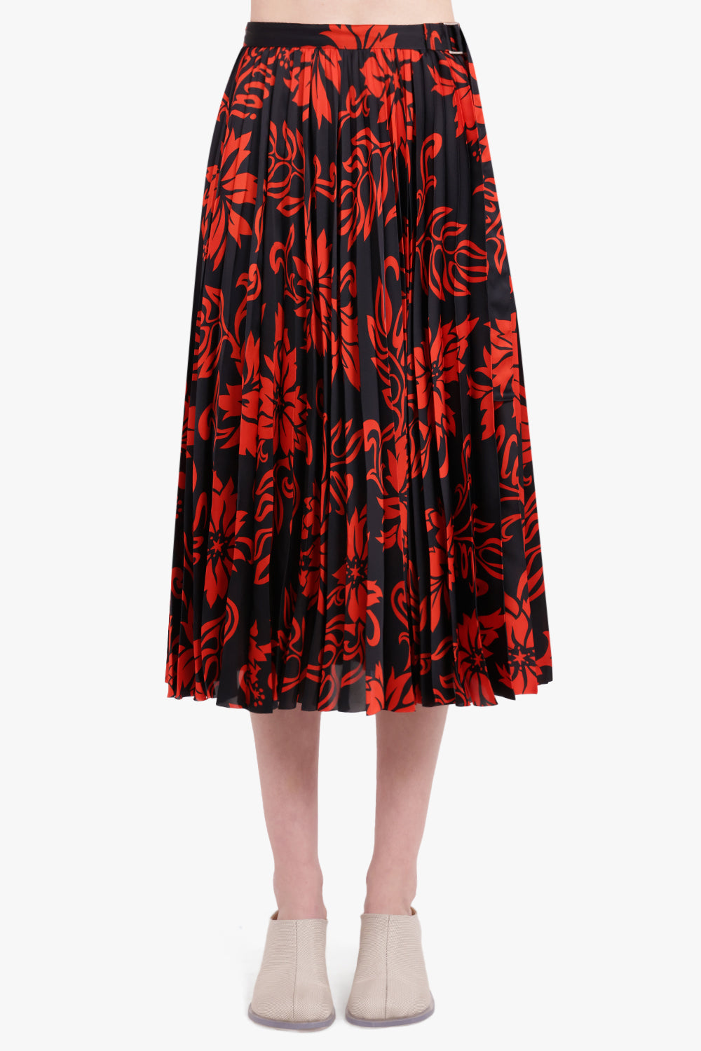 SACAI RTW Floral Print Skirt Large Print | Red