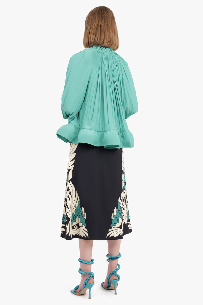 LANVIN RTW Charmeuse Blouse with Long Sleeves | Jade