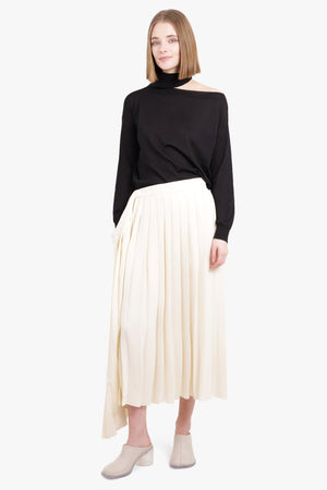 MM6 BY MAISON MARGIELA RTW PLEATED FLUID SKIRT OFF WHITE