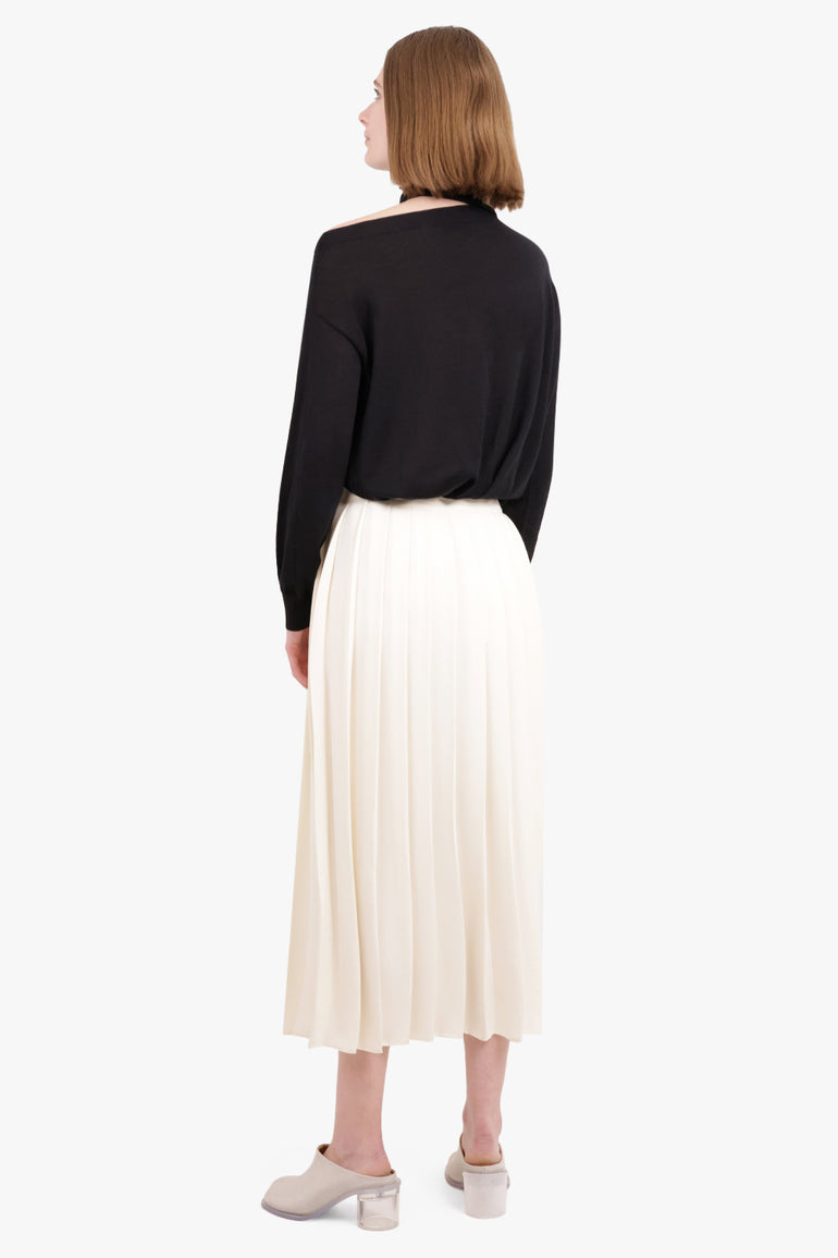 MM6 BY MAISON MARGIELA RTW PLEATED FLUID SKIRT OFF WHITE