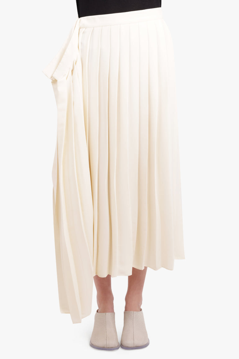 MM6 BY MAISON MARGIELA RTW PLEATED FLUID SKIRT OFF WHITE