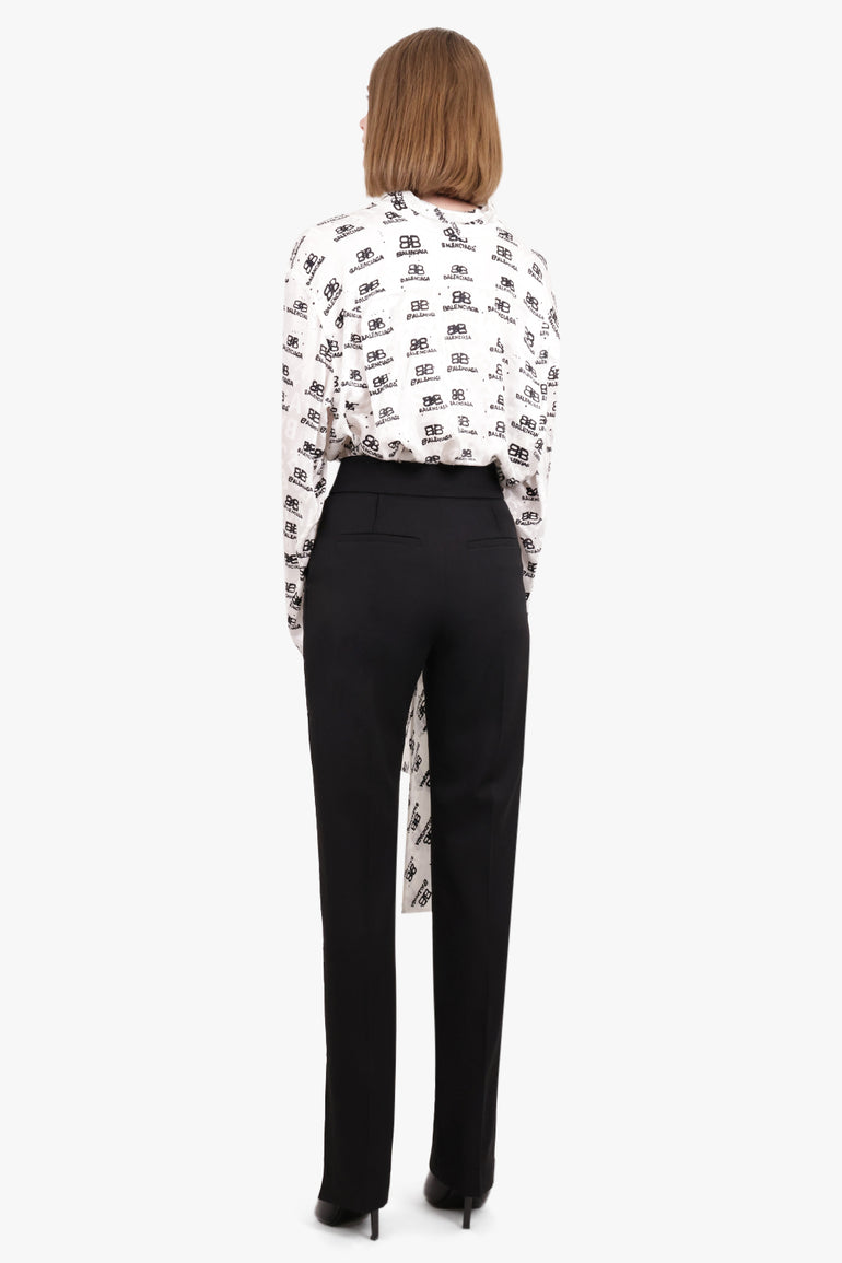 BALENCIAGA RTW SWING BB LOGO BLOUSE | BLACK/WHITE