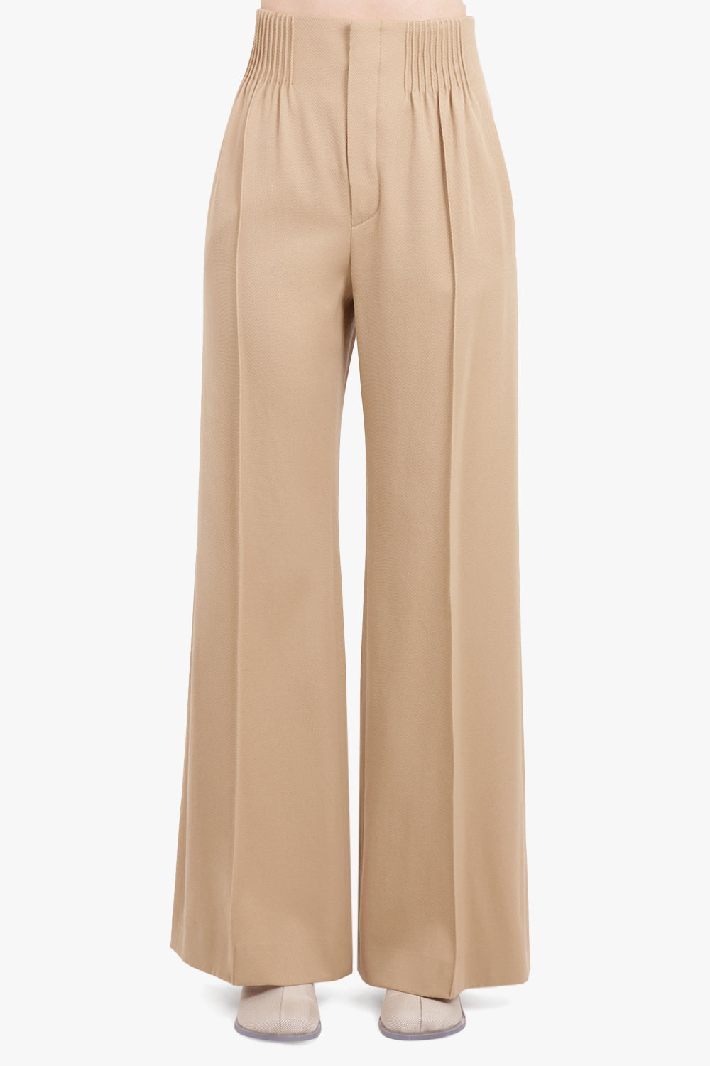 CHLOE RTW Soft Wool Trousers | Pearl Beige