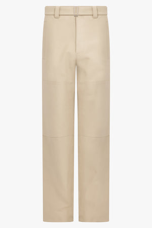 AFTER PRAY RTW Belted Double Knee Straight Pant | Beige