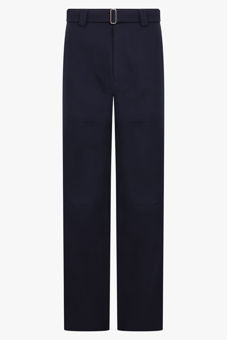 AFTER PRAY RTW Belted Double Knee Straight Pant | Navy