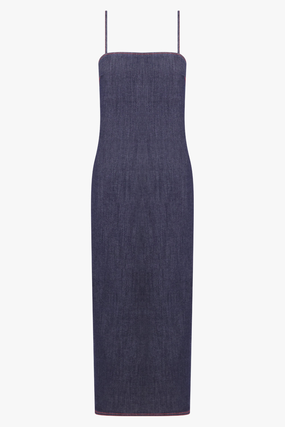 ALAIA RTW Denim Spaghetti Strap Midi Dress | Dark Blue