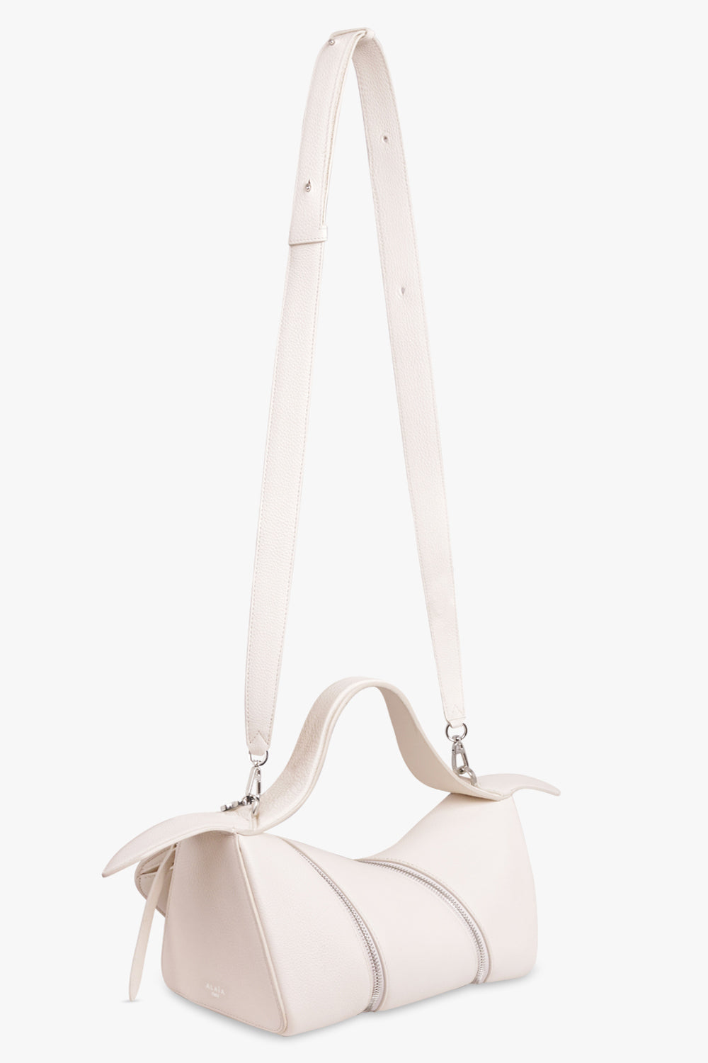 ALAIA BAGS WHITE Le Zip Adjustable Strap Bag | Ivory