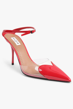 ALAIA SHOES Le Coeur 90mm Patent Pump | Red