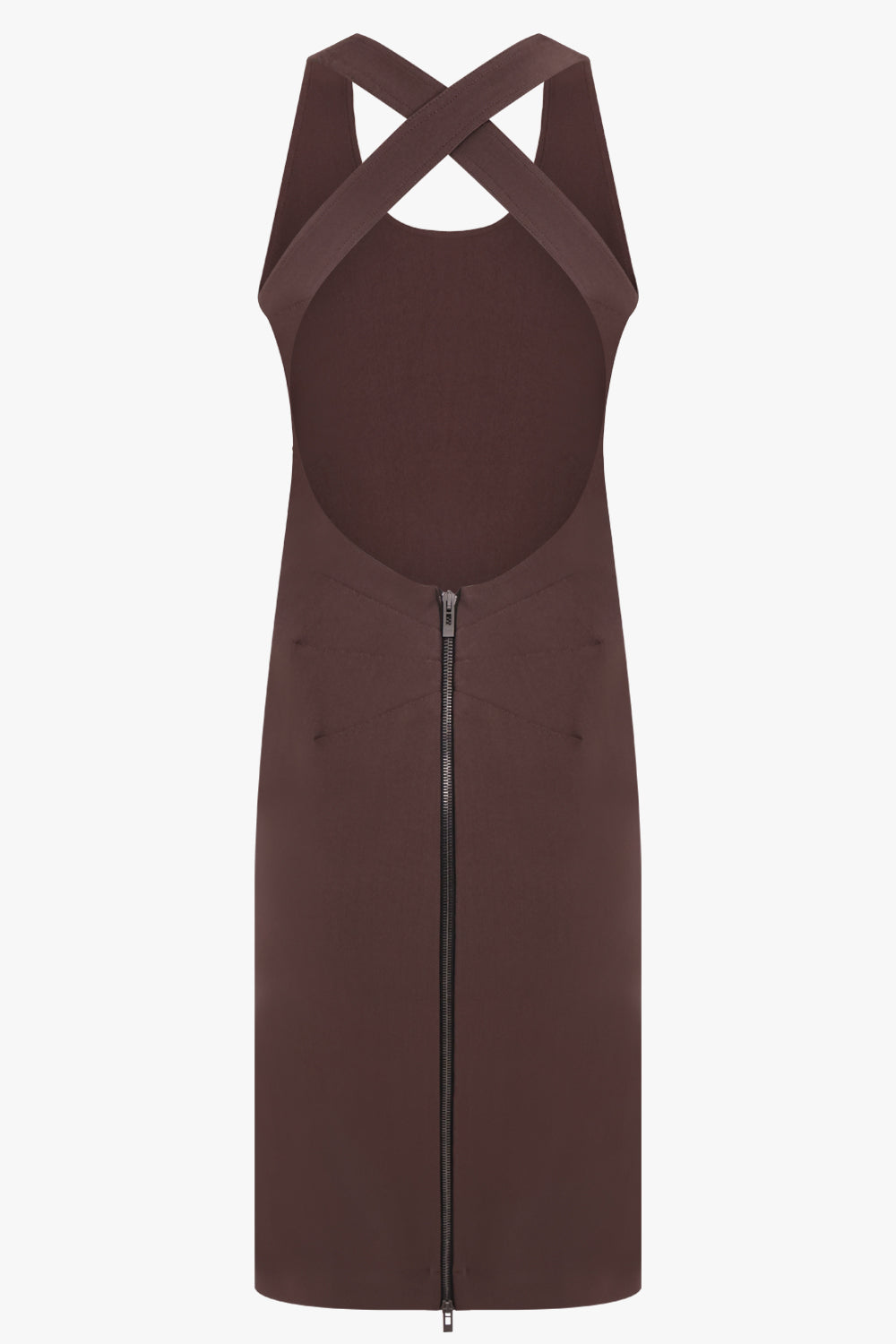 ALAIA RTW Cross Back S/Less Midi Dress | Brown