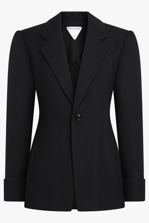 BOTTEGA VENETA RTW Structured Double Melange Jacket | Black