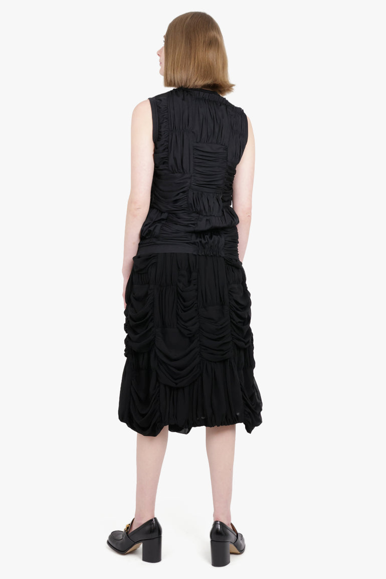 COMME DES GARCONS RTW Drape Ruched Panel Sleeveless Top | Black