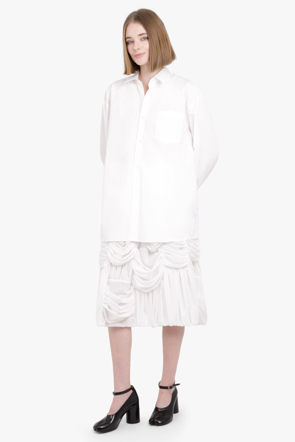 COMME DES GARCONS RTW Long Length L/S Shirt | White