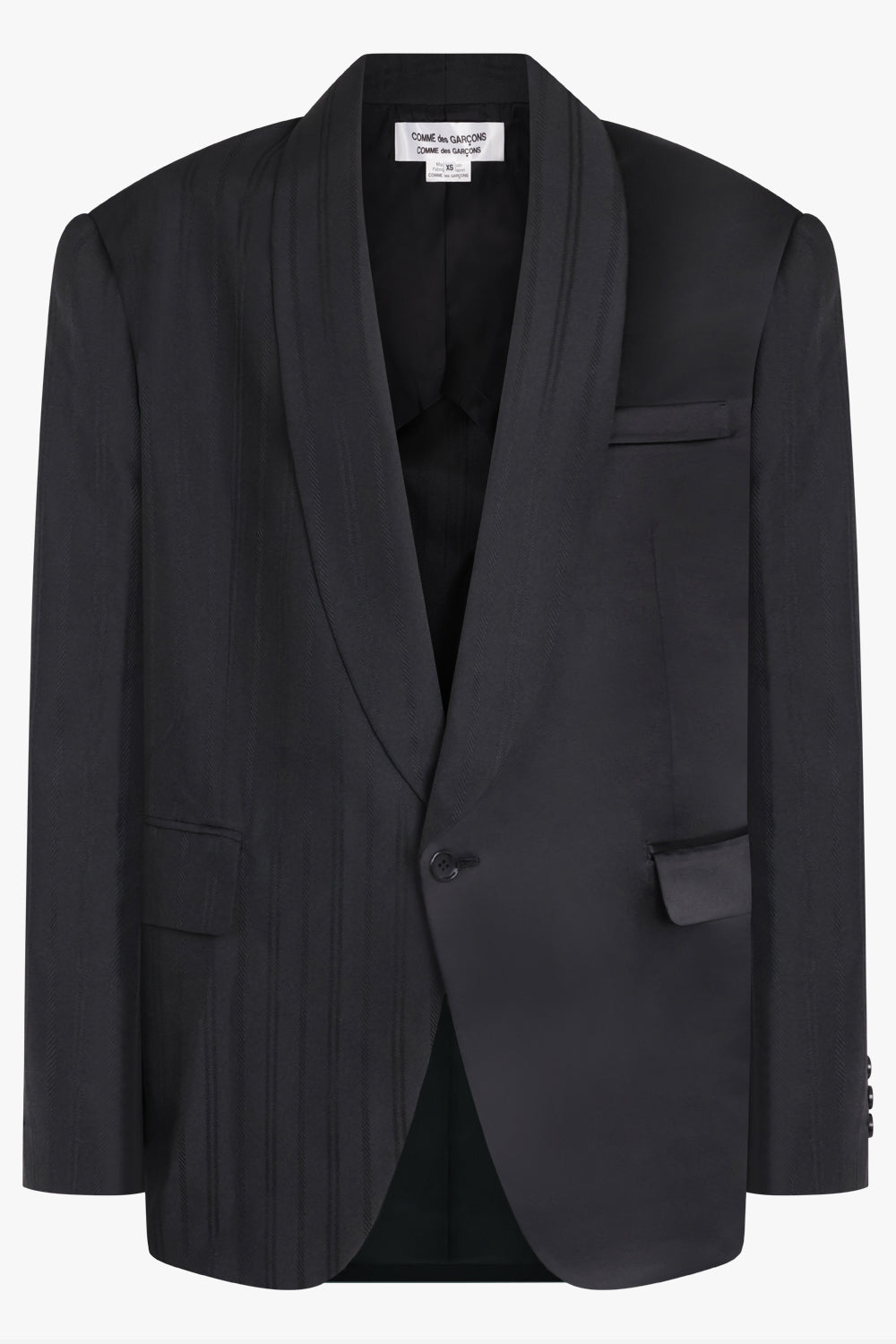 COMME DES GARCONS RTW Single Breasted Contrast Panel Suit Blazer | Black