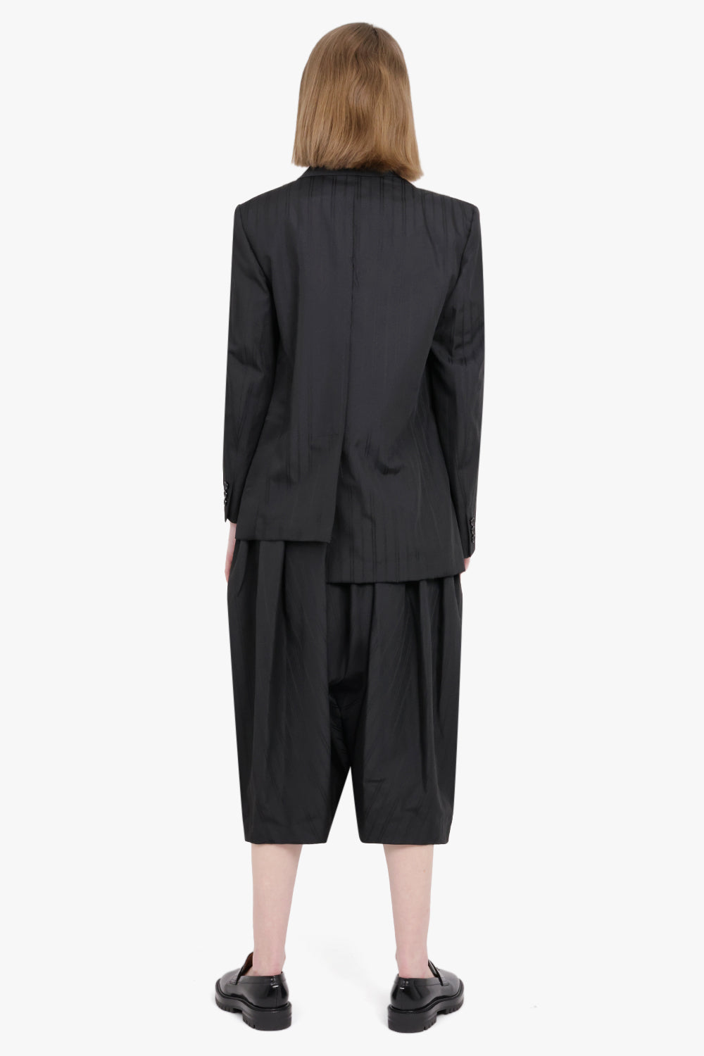 COMME DES GARCONS RTW Single Breasted Contrast Panel Suit Blazer | Black