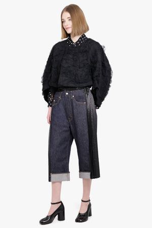 COMME DES GARCONS RTW Ruffle Tulle Cropped Jacket | Black