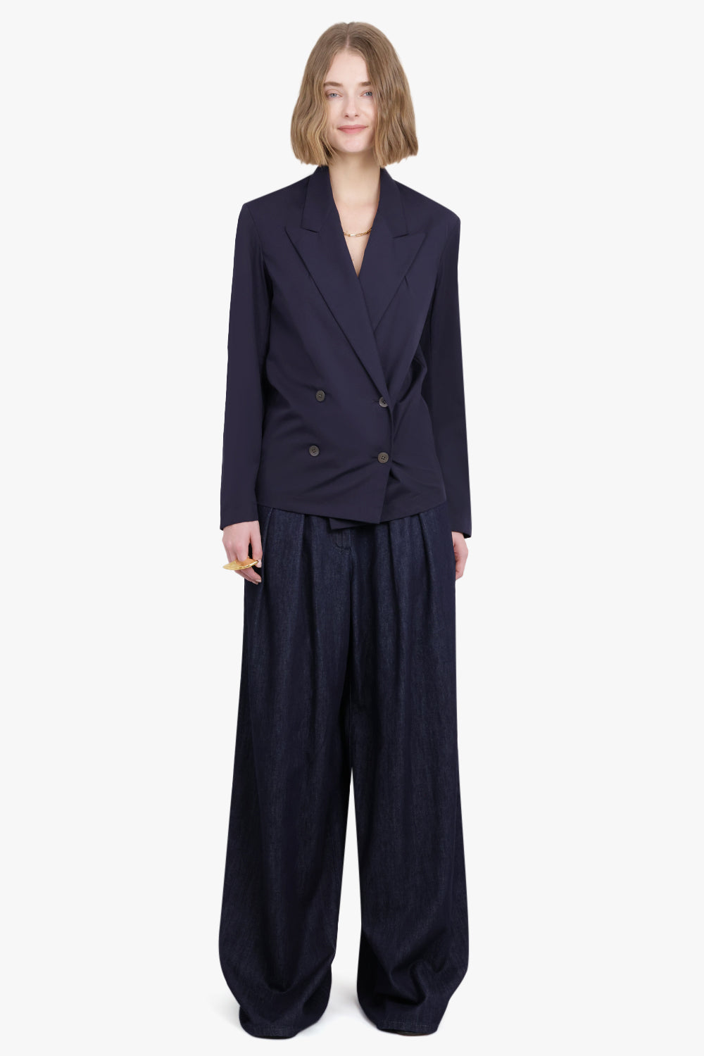 DRIES VAN NOTEN RTW Double Breasted Talilored Blazer | Midnight