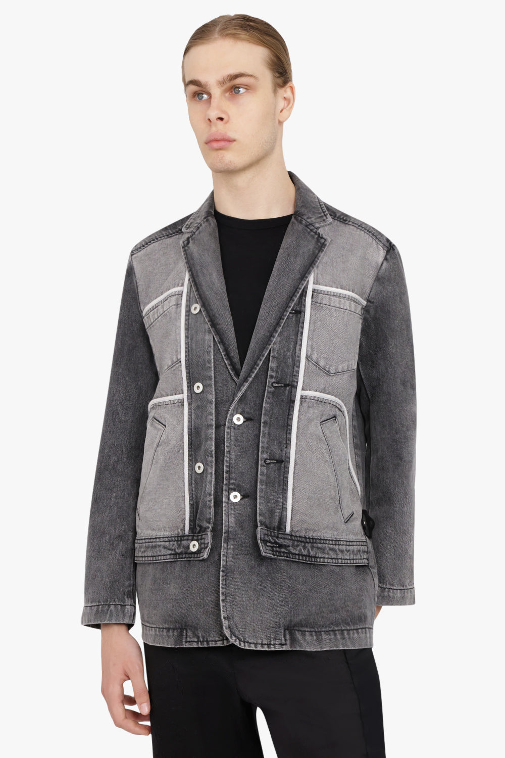 INSIDE OUT PATCHED DENIM JACKET | BLACK – Parlour X