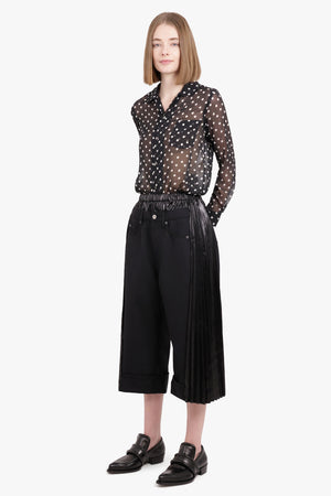 JUNYA WATANABE RTW Contrast Suit x Pleat Panel Crop Pant | Black