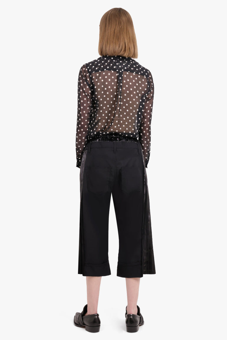 JUNYA WATANABE RTW Contrast Suit x Pleat Panel Crop Pant | Black