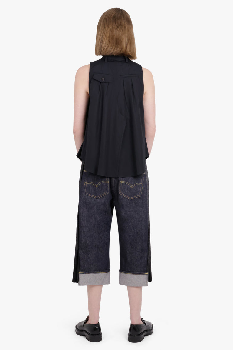 NOIR KEI NINOMIYA RTW Waistband Detail Sleeveless Blouse | Black