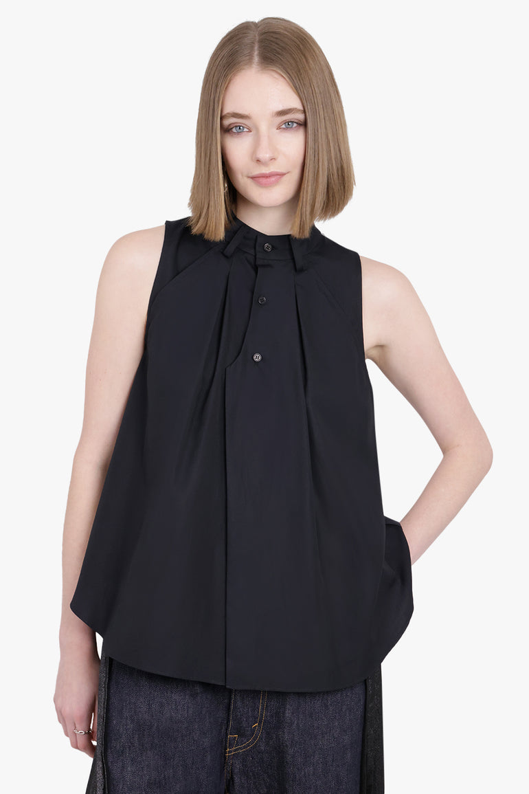 NOIR KEI NINOMIYA RTW Waistband Detail Sleeveless Blouse | Black