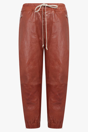 RICK OWENS RTW Cropped Track Pant |  Henna