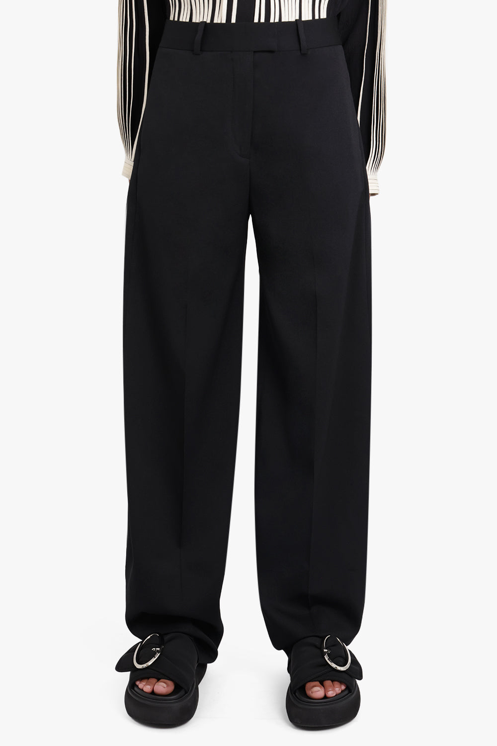 THE ATTICO RTW JAGGER LONG COOL WOOL PANTS | BLACK