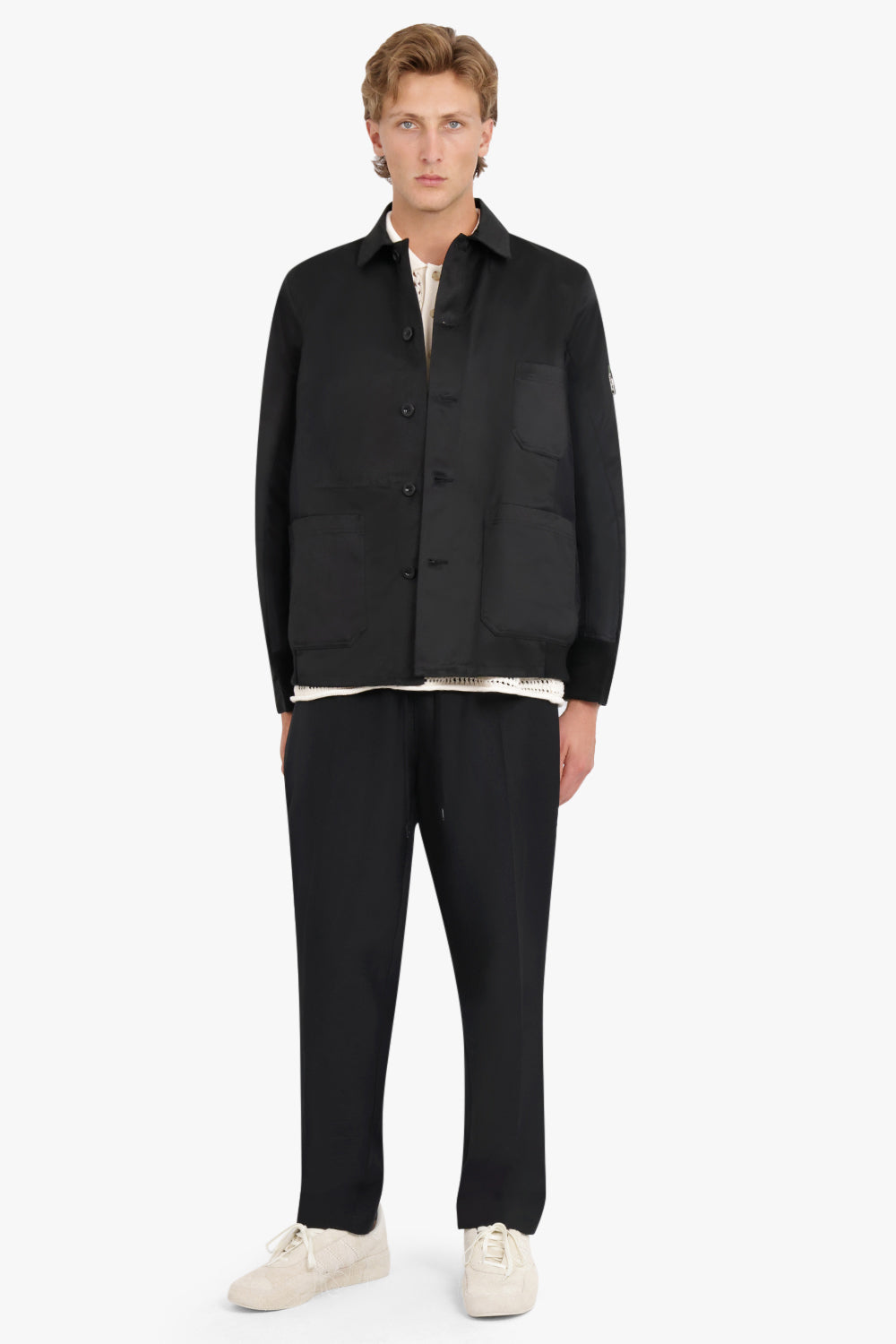 COTTON CHINO X NYLON TWILL BLOUSON | BLACK – Parlour X