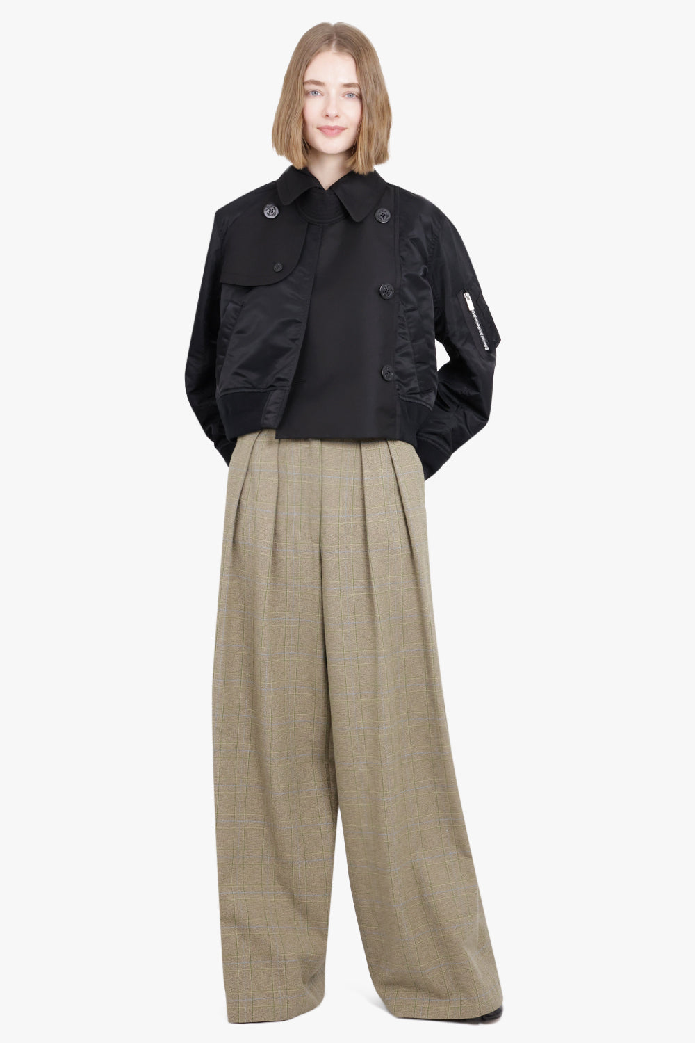 SACAI RTW Cotton Gabardine Mix Blouson | Black