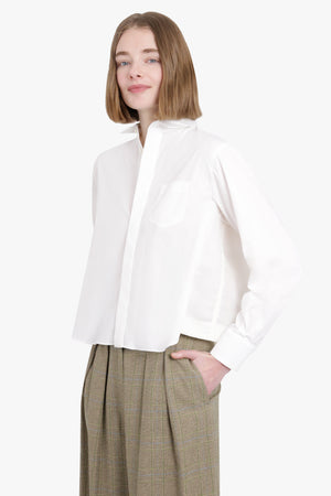 SACAI RTW Cotton Poplin X Nylon Twill Shirt | Off White