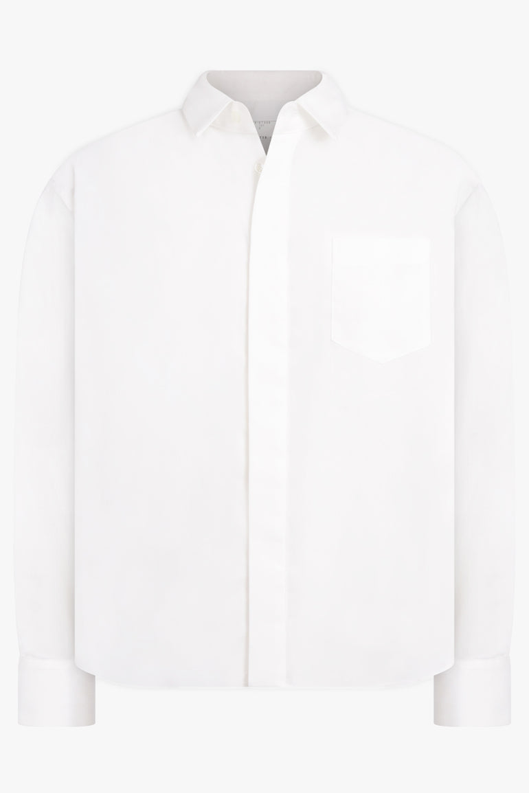 SACAI RTW Cotton Poplin X Nylon Twill Shirt | Off White