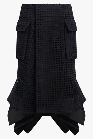 SACAI RTW Embroidery Lace Skirt | Black