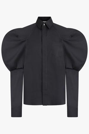 SACAI RTW L/S Shirt with Balloon Sleeve Detail | Black