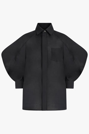 SACAI RTW L/S Shirt with Exaggerated Wing Sleeve | Black