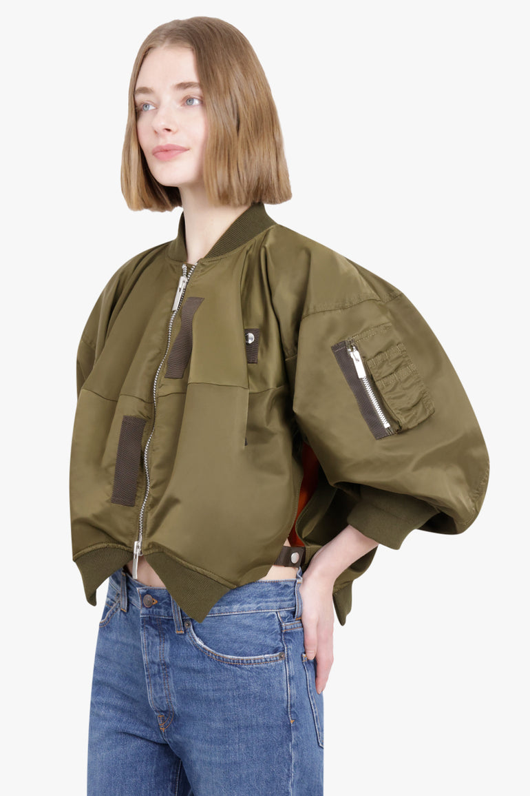 SACAI RTW Nylon Twill Blouson | Olive