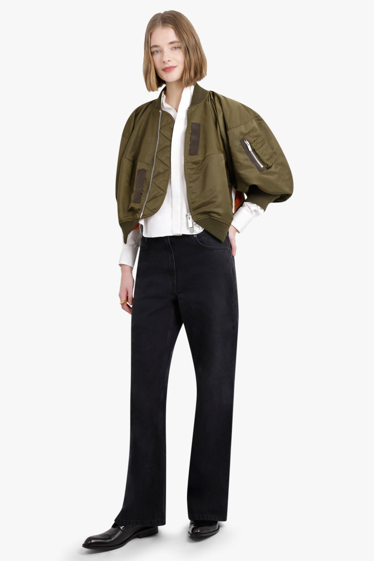 SACAI RTW Nylon Twill Blouson | Olive