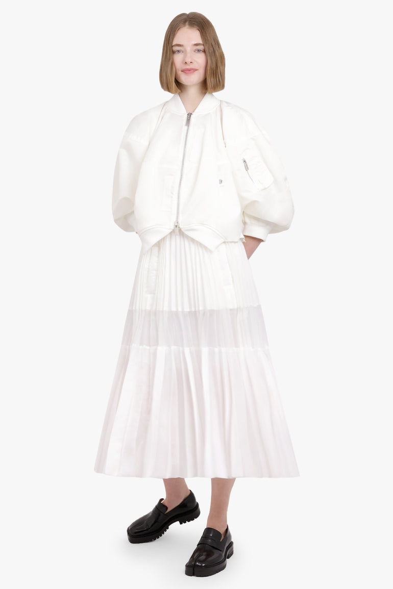 SACAI RTW Nylon Twill Skirt | White