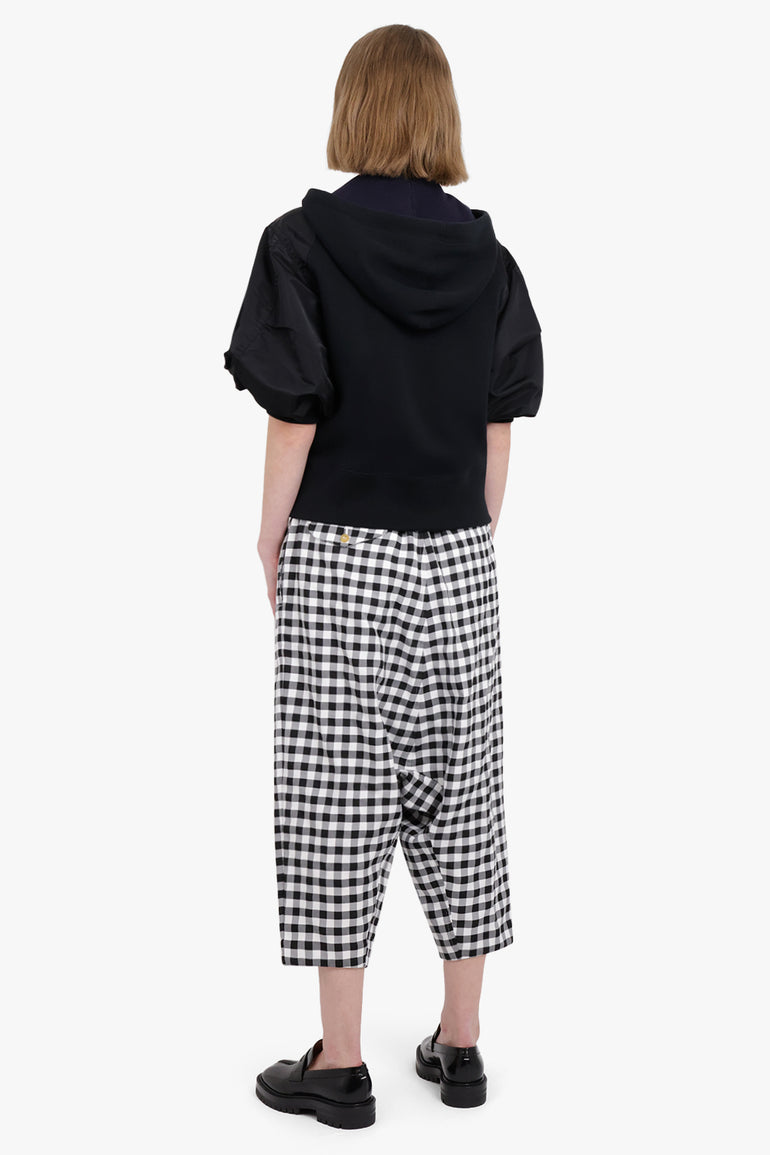 COMME DES GARCONS RTW Asymmetric Gingham Check Pant |  Black/White