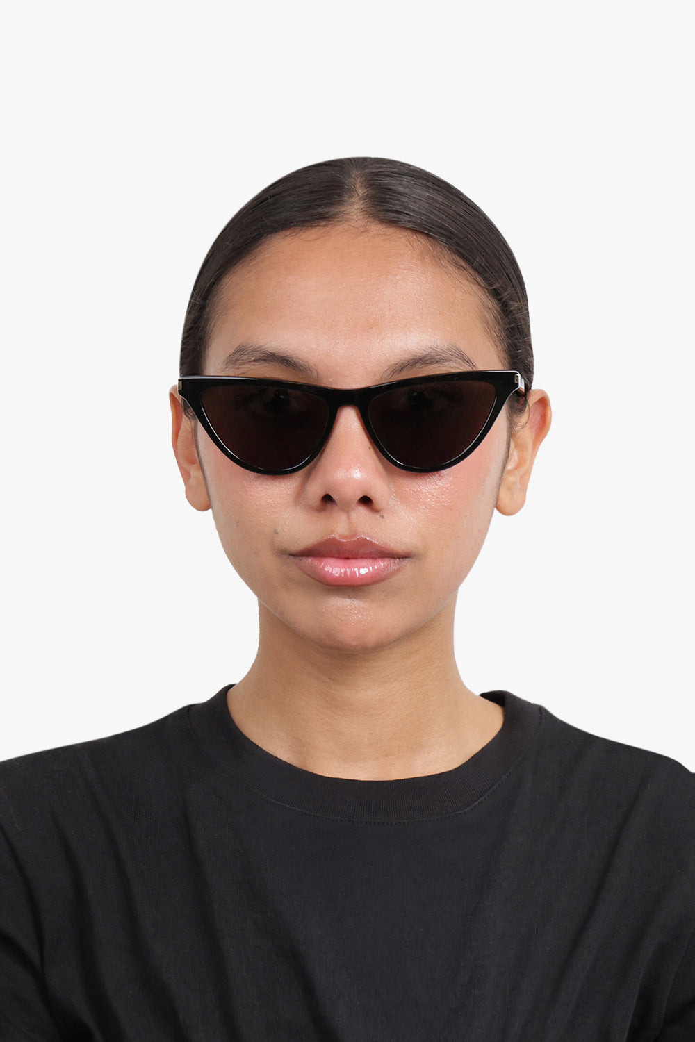 Black slim sales cat eye sunglasses