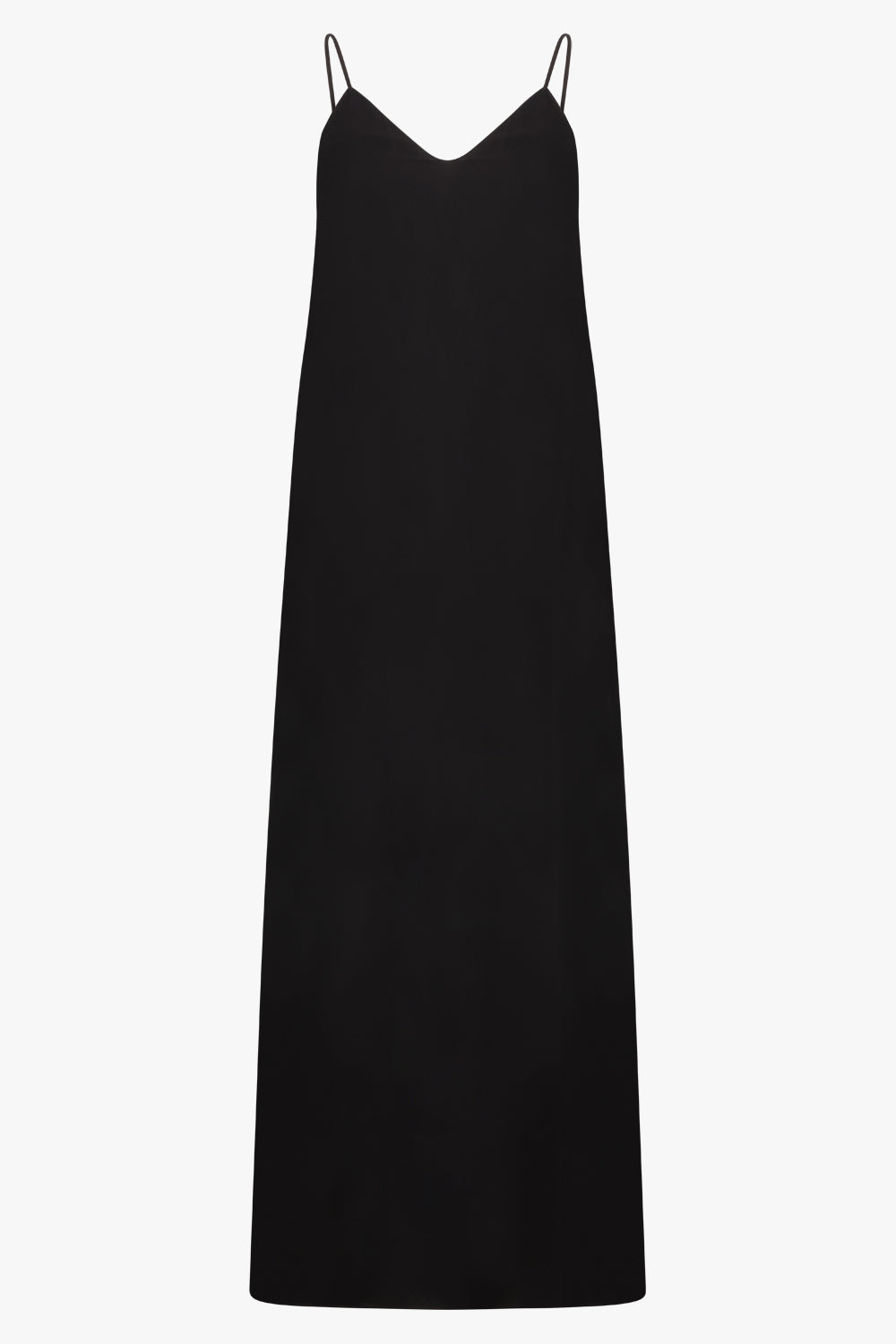 THE ROW RTW Kole Thin Strap V-Neck Maxi Dress | Black