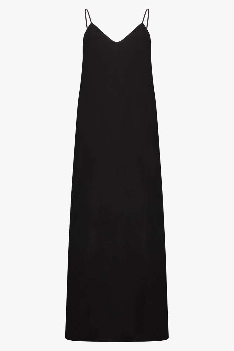 THE ROW RTW Kole Thin Strap V-Neck Maxi Dress | Black