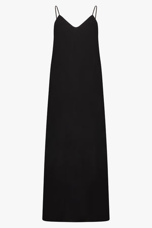 THE ROW RTW Kole Thin Strap V-Neck Maxi Dress | Black