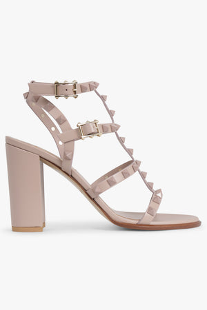 VALENTINO GARAVANI SHOES Rockstud Four Strap 90mm Tonal Sandal | Poudre