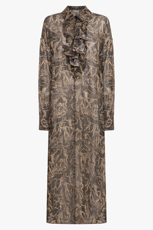 VIVIENNE WESTWOOD RTW Battle of Men Print L/S Midi Dress | Multi