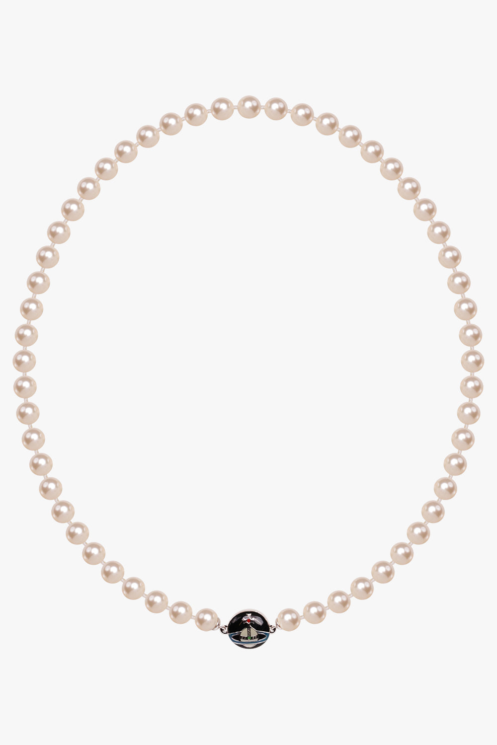 VIVIENNE WESTWOOD JEWELLRY SILVER / SILVER LOELIA PEARL NECKLACE | CREAM ROSE PEARL/SILVER