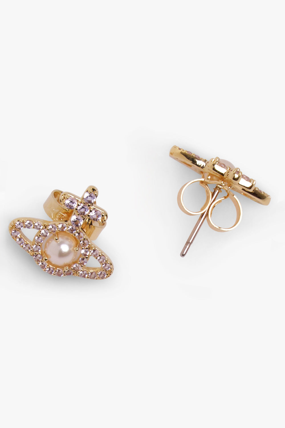 VIVIENNE WESTWOOD JEWELLRY GOLD / GOLD OLYMPIA PEARL EARRINGS | CREAM ROSE PEARL/GOLD