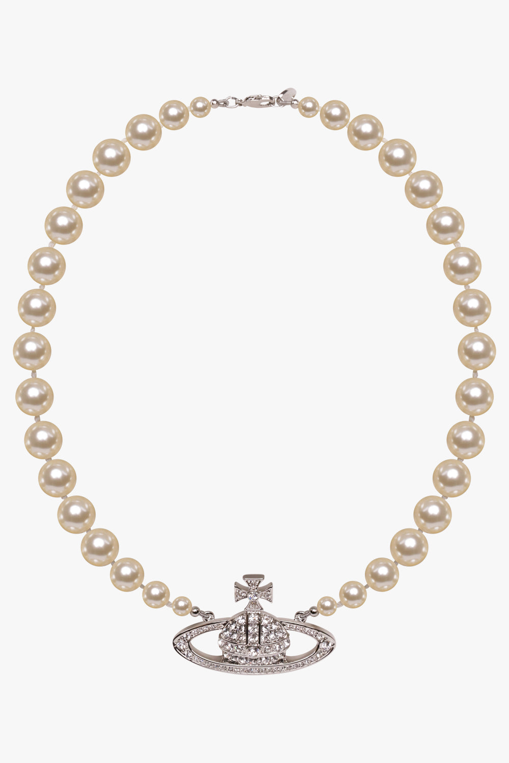 VIVIENNE WESTWOOD JEWELLRY SILVER / SILVER ONE ROW PEARL BAS RELIEF | SILVER